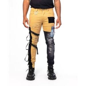NEW GALA cargo denim jeans in khaki/black
